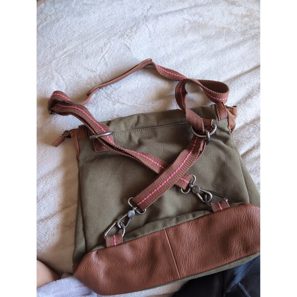 The Saks bookbag purse brown and green - Picture 6 of 7